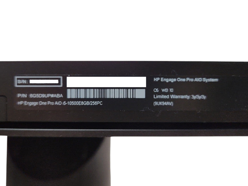 HP Engage One Pro AiO, i5-10500E, 8GB DDR4, No HDD, READ