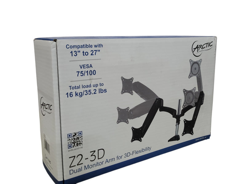 Arctic Z2-3D Dual Monitor Arm AEMNT00038A for 3D-Flexibility 13-27" 16Kg _