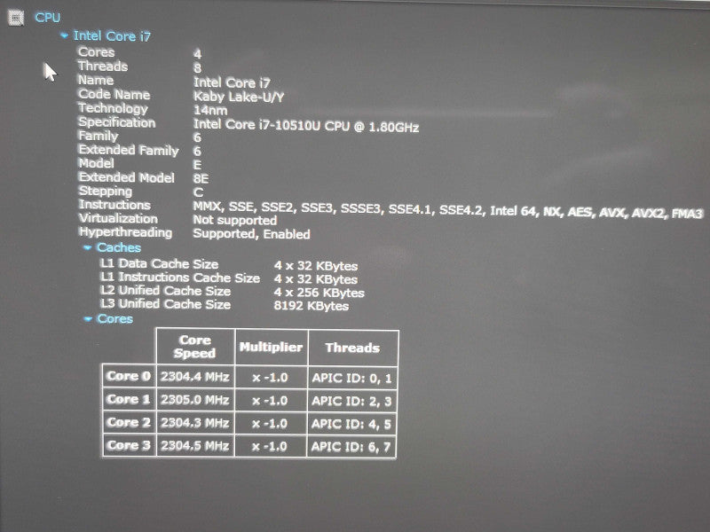 Dell XPS 13 7390 i7-10510U 16GB RAM 256GB SSD 4k TOUCH Bad Battery β Lap200