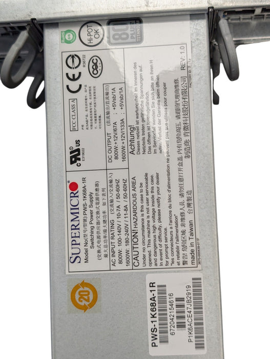 Supermicro CSE-827 4 Node Server 4x X10DRT-H 8x E5-2680 v3 CPUs 128GB RAM Q-
