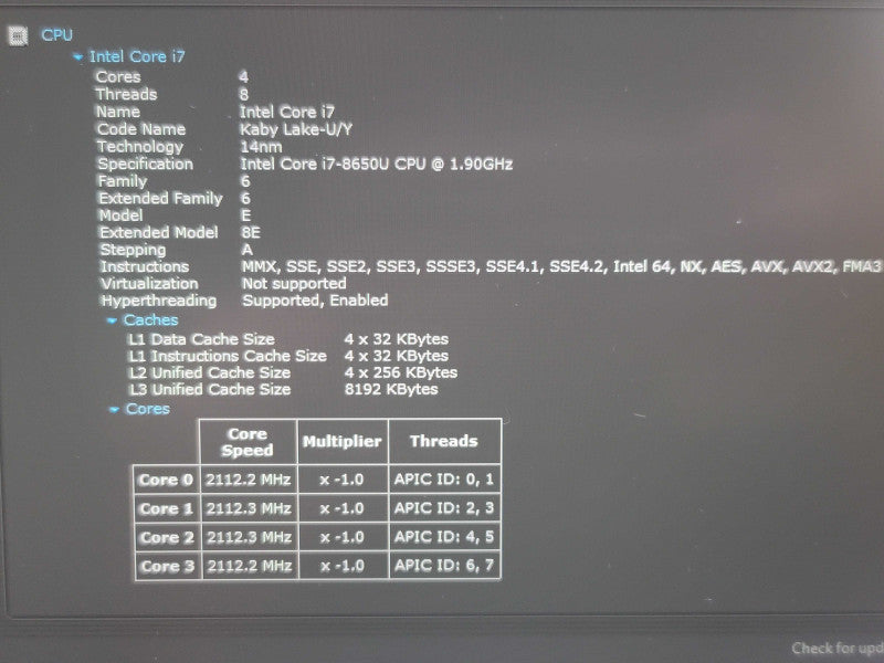 Lenovo ThinkPad X1 Carbon i7-8650U 16GB RAM 256GB SSD  Qβ Lap200