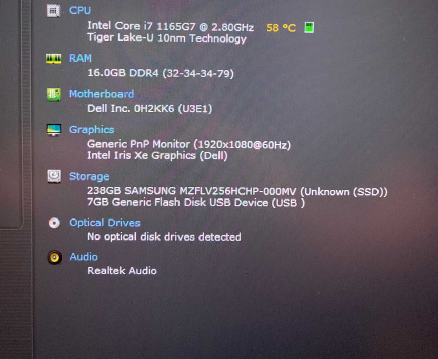 Dell Latitude 7420 Core i7-1165G7@2.80GHz 16GB RAM 256GB SSD  Lap200