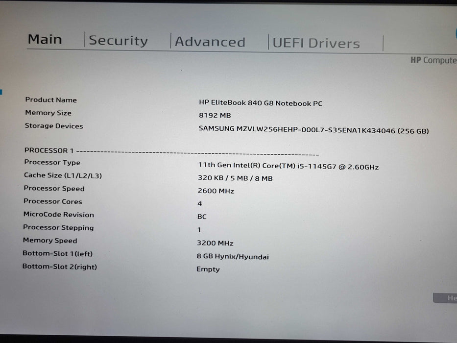 HP EliteBook 840 G8 Core i5-1145G7 2.60GHz 8GB RAM 256GB nVME _ Lap200
