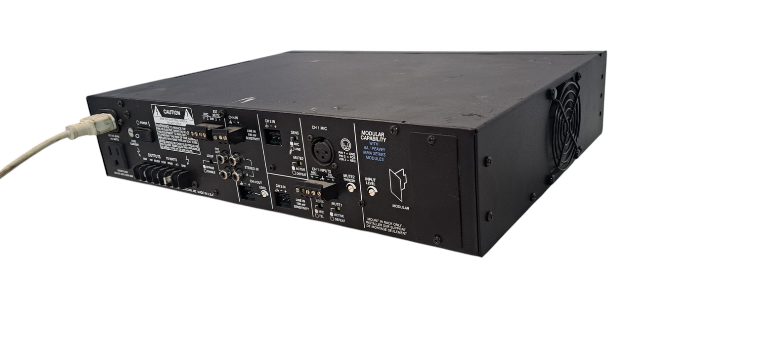 Architectural Acoustics by Peavey UMA 752 75 Watt 4 Channel Mixer and Ampli