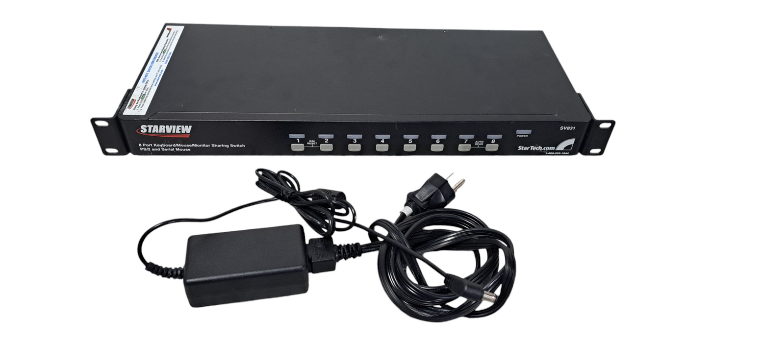 StarTech SV831DUSBU 8 Port 1U Rackmount USB VGA KVM Switch