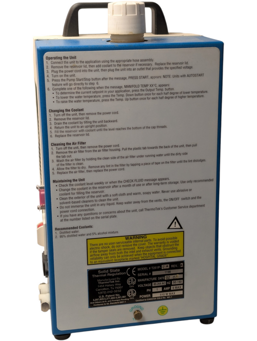 ThermoTek T251P-2A Solid State Recirculating Fluid Chiller -