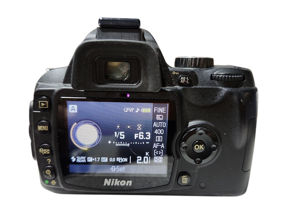 Nikon D60 Digital SLR Camera Black DX 18 55mm f/3.5-5.6G w/ Battery, READ