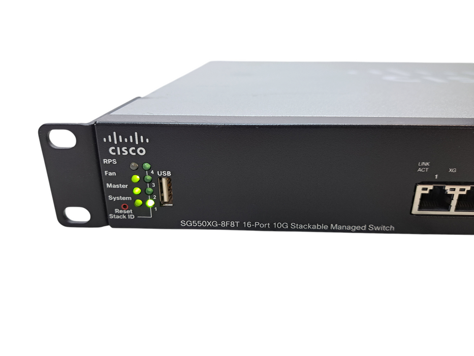 Cisco SG550XG-8F8T-K9 V02 | 16-Port 10G Stackable Managed Switch )