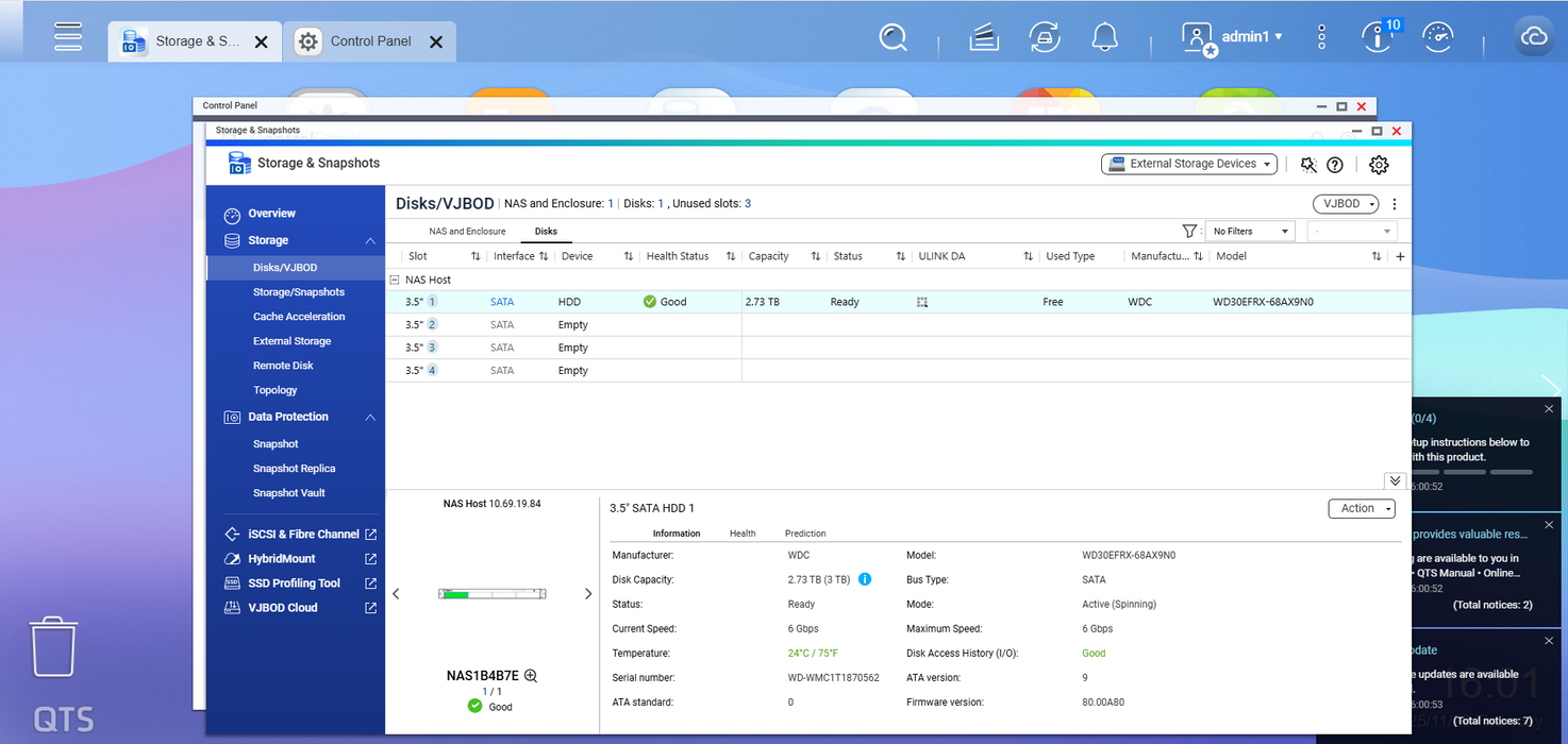 Qnap TS-453BU-RP 4 Bay Network NAS Enclosure 1x 3TB HDD $