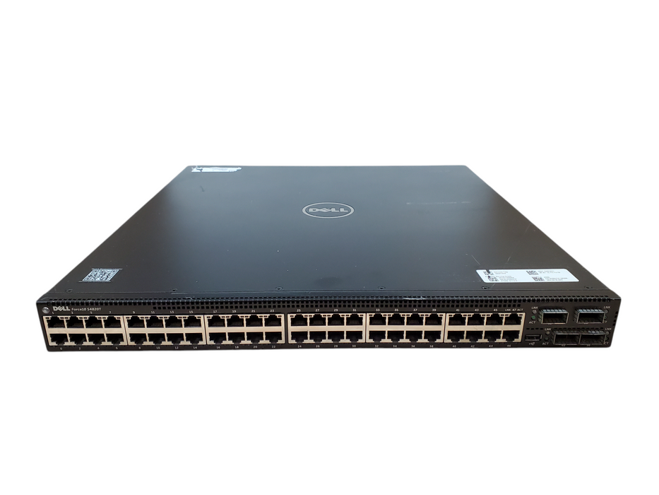 Dell Force10 S4820T 48-Port 10G-RJ45 4xQSFP 40G-QSFP Switch, 1x PSU
