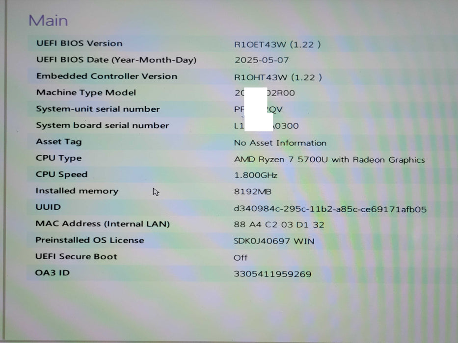 Lenovo ThinkPad E15, AMD Ryzen 7 5700U 1.8GHz, 8GB RAM, 256GB Nvme _ Lap200