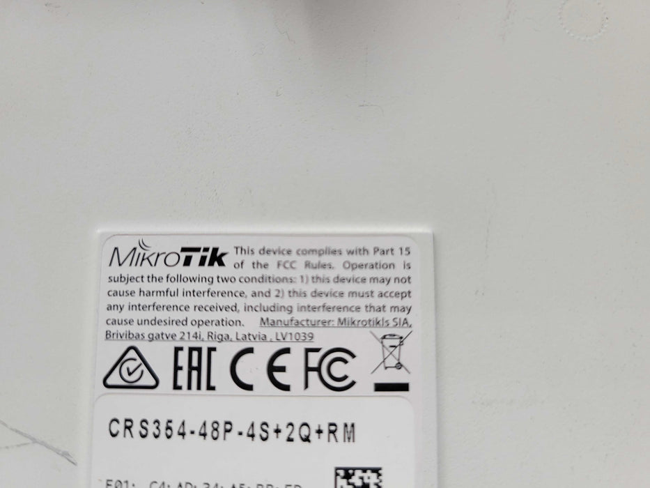 MikroTik CRS354-48P-4S+2Q+RM Cloud Router Switch, READ _