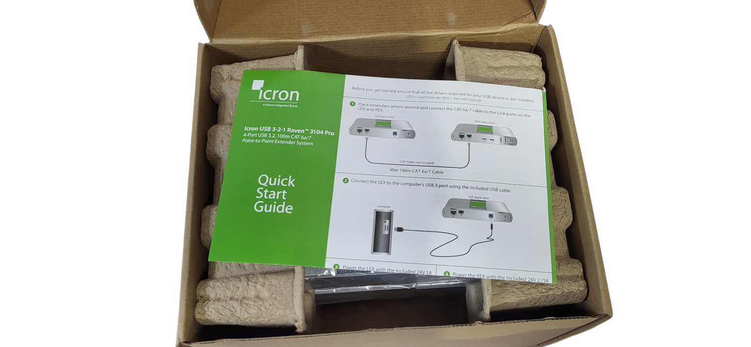 Icron USB 3.2 Raven 3104 Pro USB Extender Module 100m over Cat6a/7 Q
