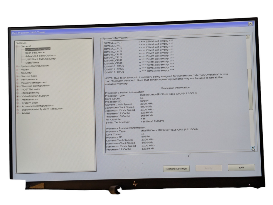 DELL Precision 7920 2x Intel Xeon SILVER 4116 32GB RAM 240GB SSD  -