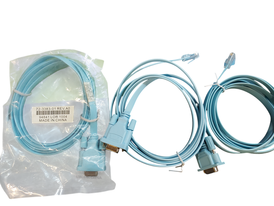 Lot 3x Ethernet RJ45 Cat5 to DB9 9-Pin Serial Female Console Flat Cable