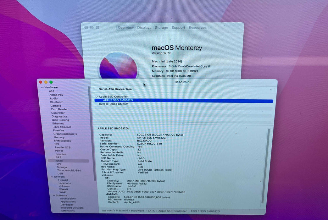 Apple Mac Mini Late 2014 i7-4578U@3.00GHz 16GB RAM 512GB SSD