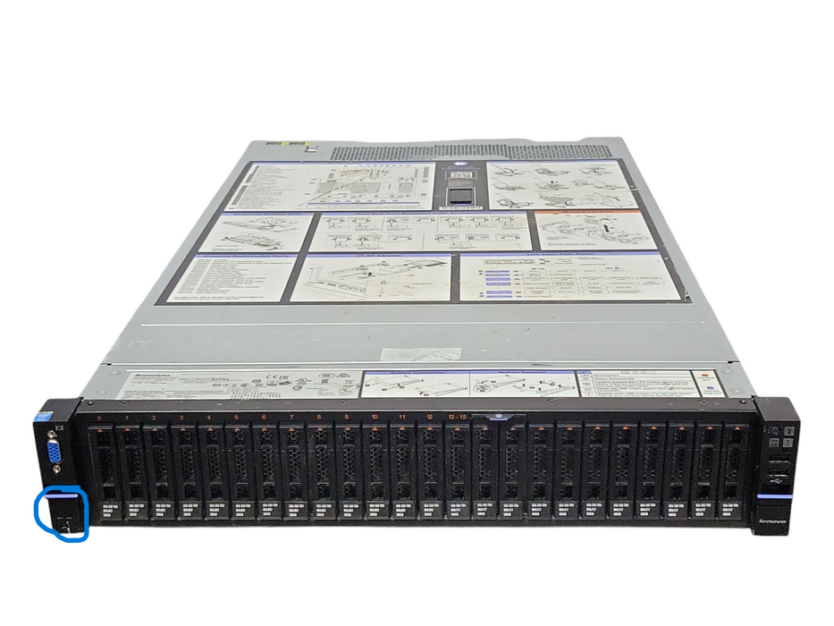 Lenovo System x3650 M5 2U, 2x Xeon E5-2640v3 128GB DDR4 M5210 24x 2.5" Trays _