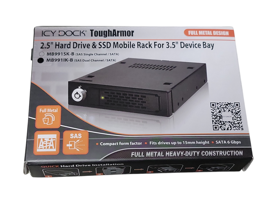 ICY Dock ToughArmor 2.5" HDD/SSD Mobile Rack for 3.5" Devices bay MB991IK-B Q_