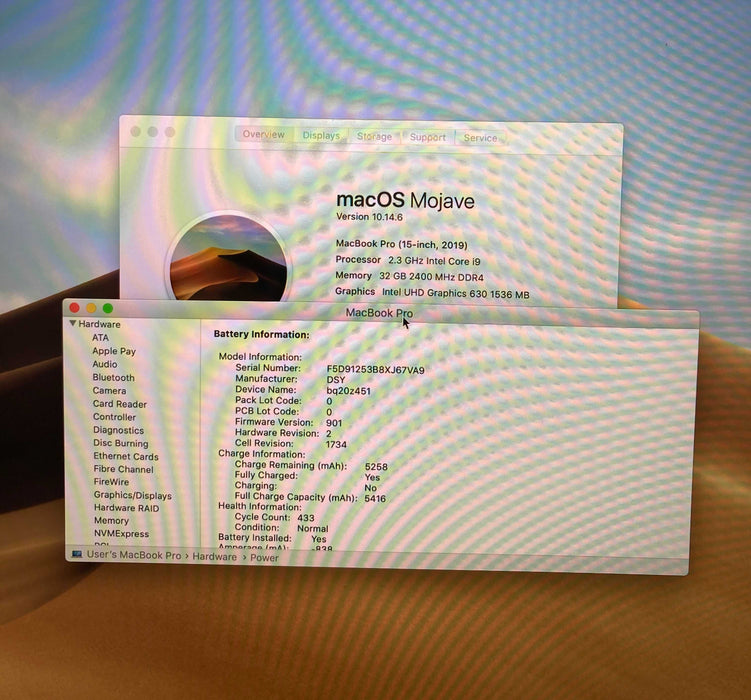 Apple MacBook Pro 15'' 2019 i9-9880H 32GB RAM 512SSD Radeon Pro 560 X READ