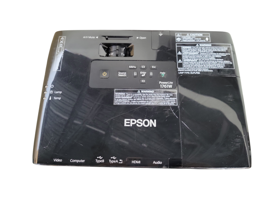 Epson PowerLite 1761W H478A WXGA 2600 Lm Wireless Portable Projector 386 Lamp hours !