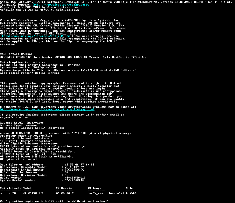 Cisco WS-C3850-12S-E V02 | 12-Port SFP Ethernet Network Switch | 2x PSU w/  !