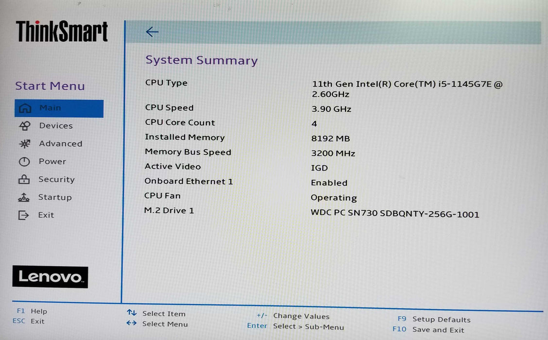 Lenovo ThinkSmart Core 11RX 11th Gen Core i5-1145G7E CPU 8GB RAM 256GB NVMe