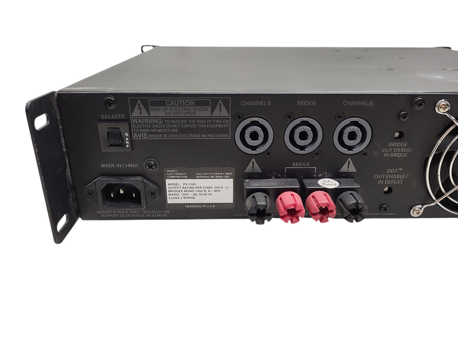 Peavey PV Series 1500 Watt Stereo Power Amplifier READ Q$