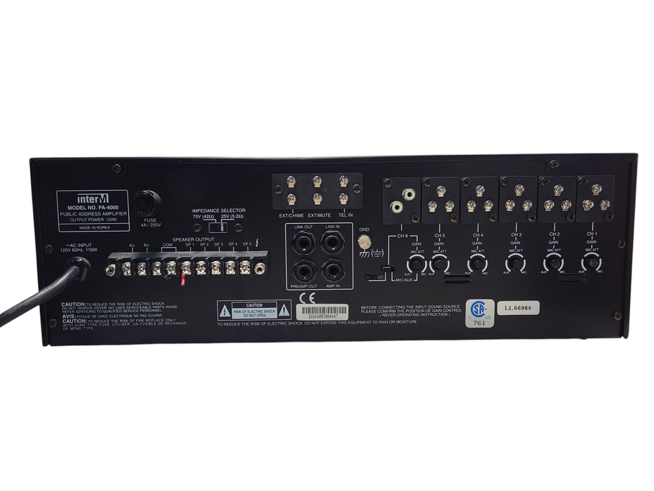 Inter-M PA-4000 Public Address Amplifier $