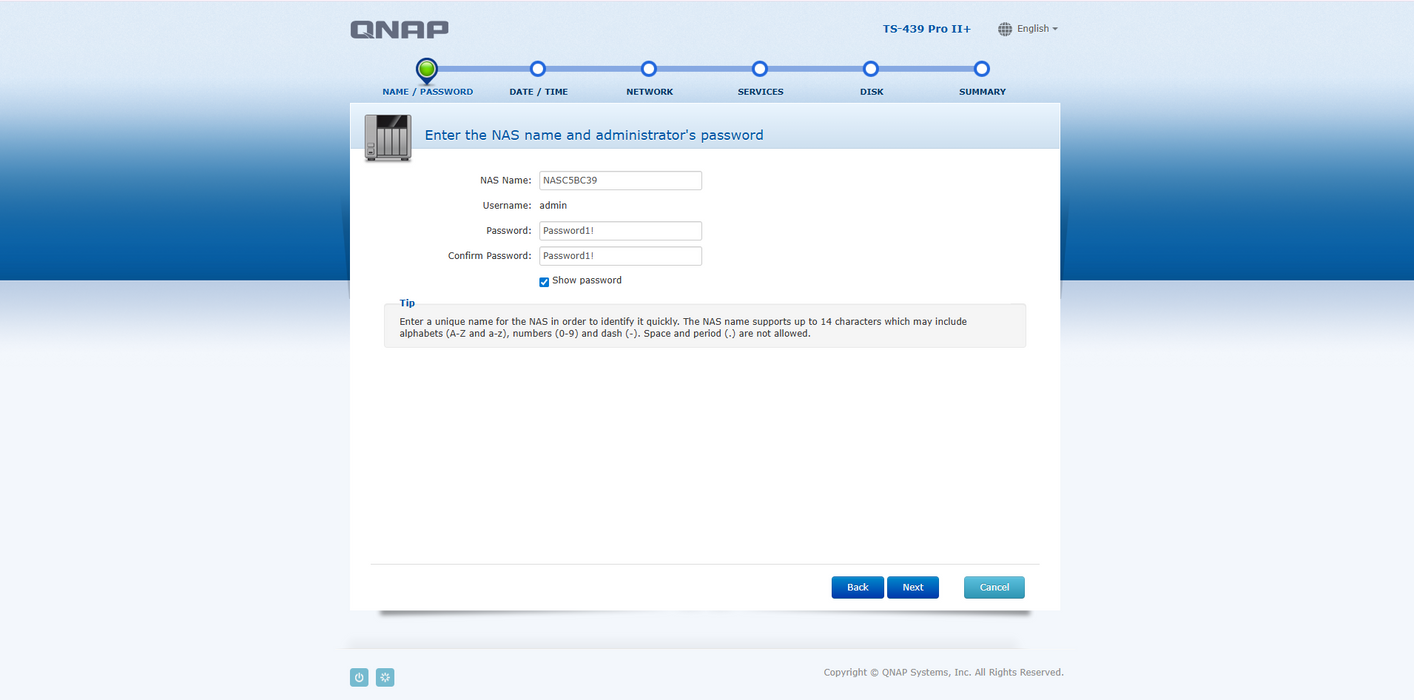 QNAP TS-439 Pro II+ Nas Server 4-Bay No HDD/AC $
