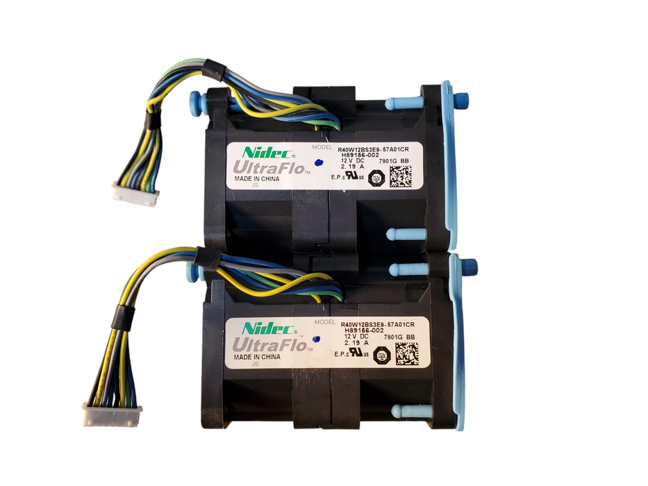 2x Nidec UltraFlo R40W12BS3E9-57 A01CR H89156-002Server Fan Q