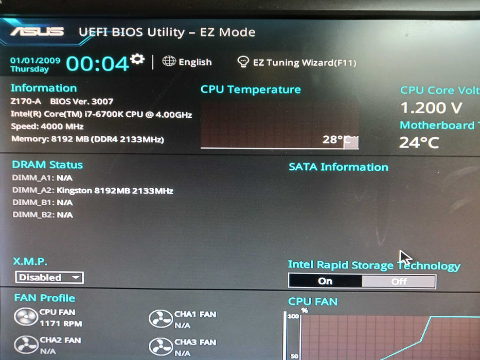 Asus Z170-A Motherboard & Intel i7-6700k CPU 8GB DDR4 No I/O Shield