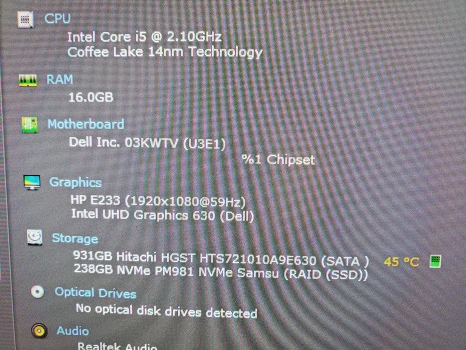Dell Optiplex 3060 Micro | i5-8500T | 256GB NVMe | 1TB HDD | 16GB RAM