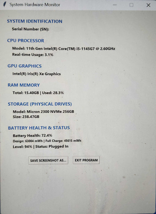 Dell Latitude 5420, i5-1145G7 2.60GHz, 16GB DDR4, 256GB NVMe  Lap200
