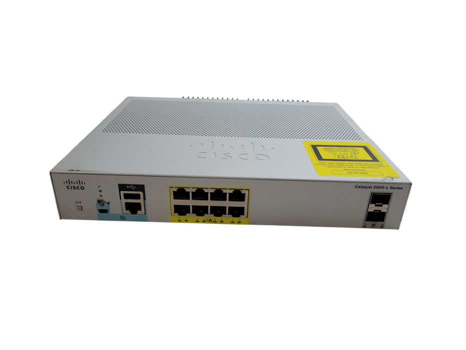 Cisco WS-C2960L-8PS-LL | 8-Port Gigabit PoE+ 2x SFP Silent Managed Switch Q%