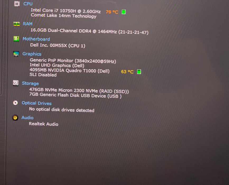Dell Precision 5550 4K TOUCH i7-10750H QUADRO T1000GPU 16GB RAM 256SSD READ  Lap200