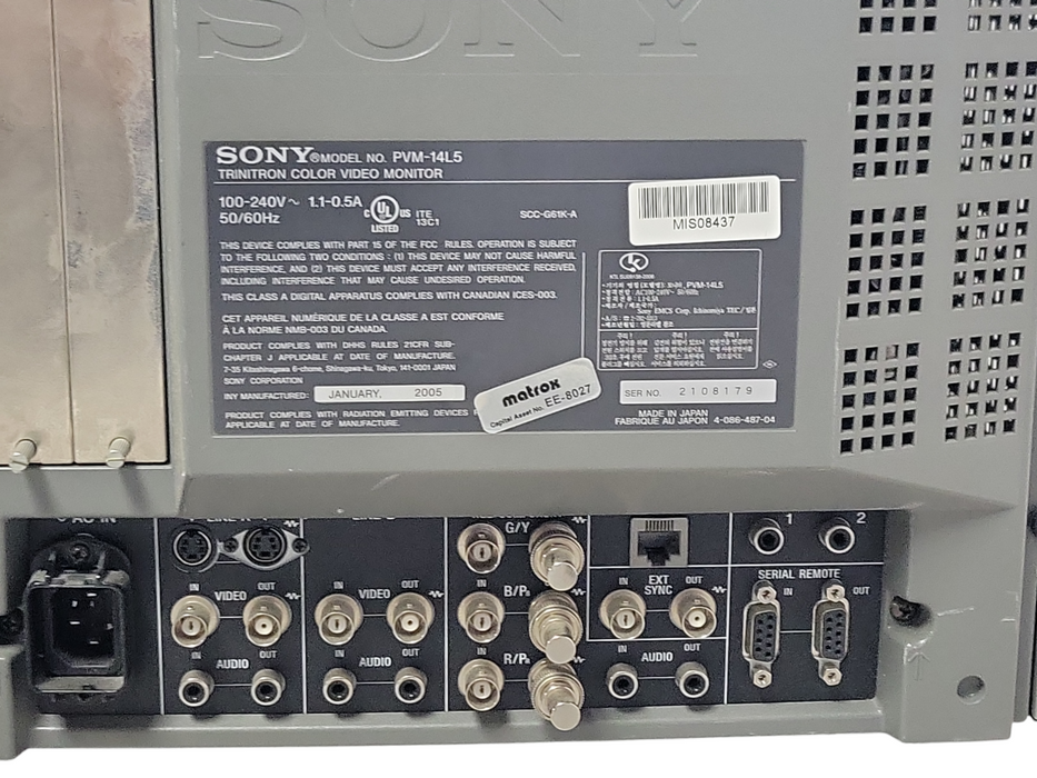 Sony trinitron Color video monitor PVM-14L5 _
