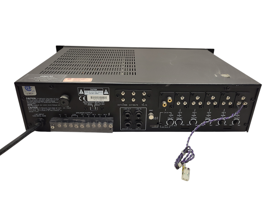 InterM PA-2000 6-channel 60w 5 Zone Public Address Mixer Amplifier READ Q$