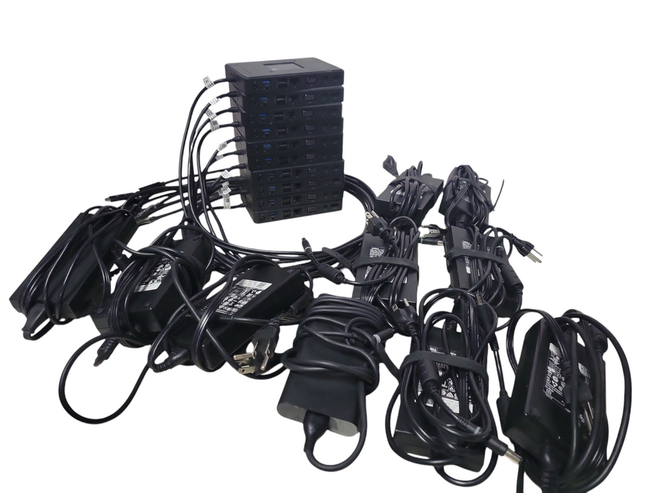 Lot of 10x Dell WD15 Docking Stations with power adapters Q_