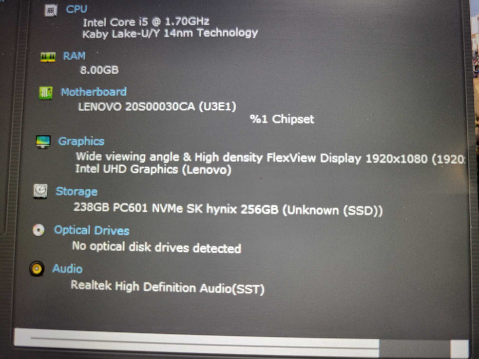 Lenovo ThinkPad T14 Gen1, Core I5-10310u 1.70GHz 8GB RAM 256GB SSD _ Lap200