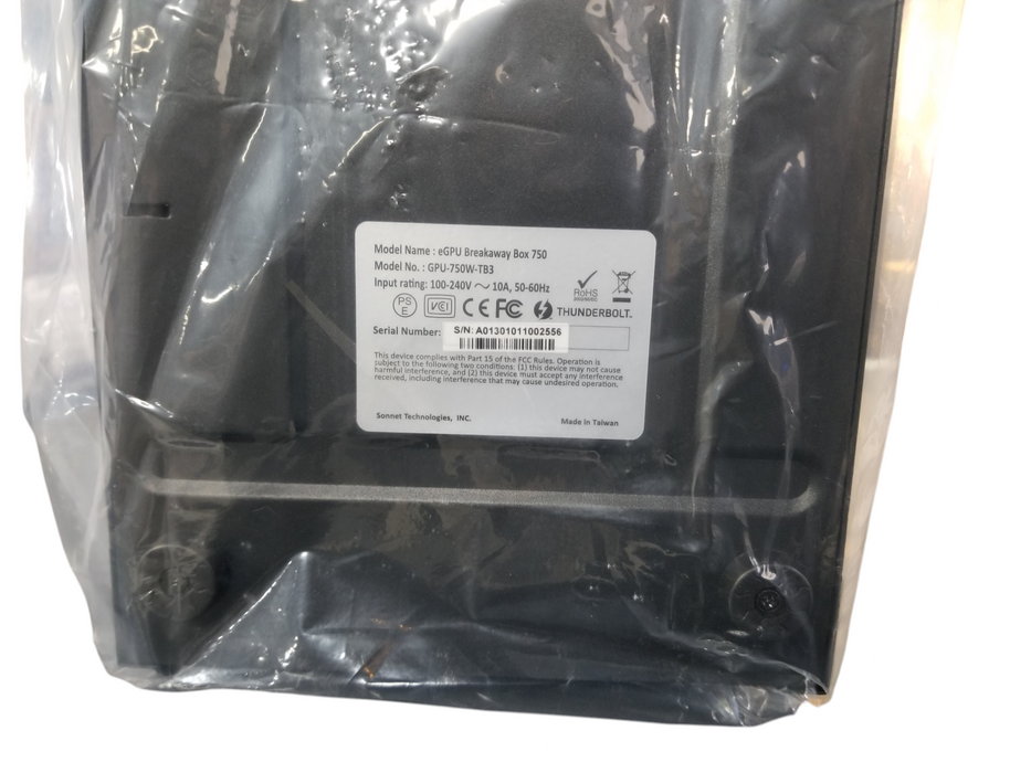 Sonnet eGPU Breakaway Box 750 Model GPU-750W-TB3 - NEW / Sealed
