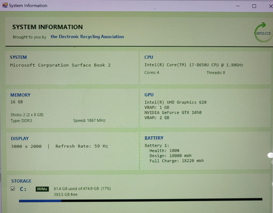 Microsoft Surface Book 2 | i7-8650U @1.90GHz 16GB DDR4 512GB SSD  Lap200