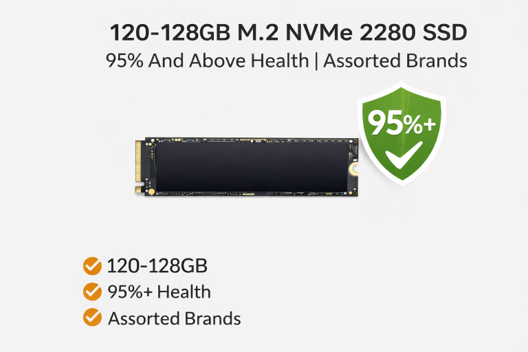 120-128GB m.2 NVMe 2280 SSD | 95% And Above Health | Mixed Brands Q&