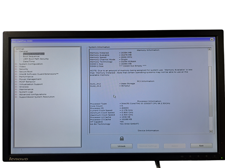 Dell OptiPlex 3080 Micro | i5-10500T @2.30GHz, 16GB DDR4, 256GB NVMe *READ*