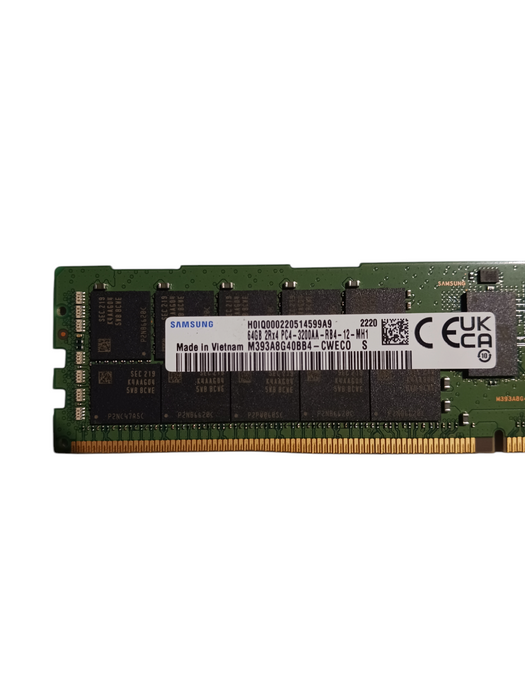 Samsung M393A8G40BB4 64GB 2Rx4 PC4-25600 DDR4-3200AA ECC Reg Server Memory Q