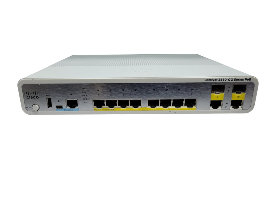 Cisco WS-C3560CG-8PC-S V03, 8-Port Gigabit PoE Silent Fanless Switch !