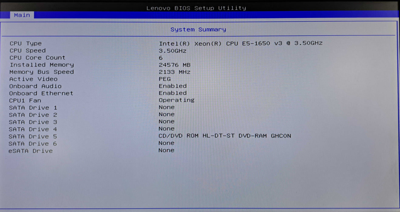 Lenovo ThinkStation P500 1x Xeon E5-1650 v3 24GB RAM K2200 - No HDD