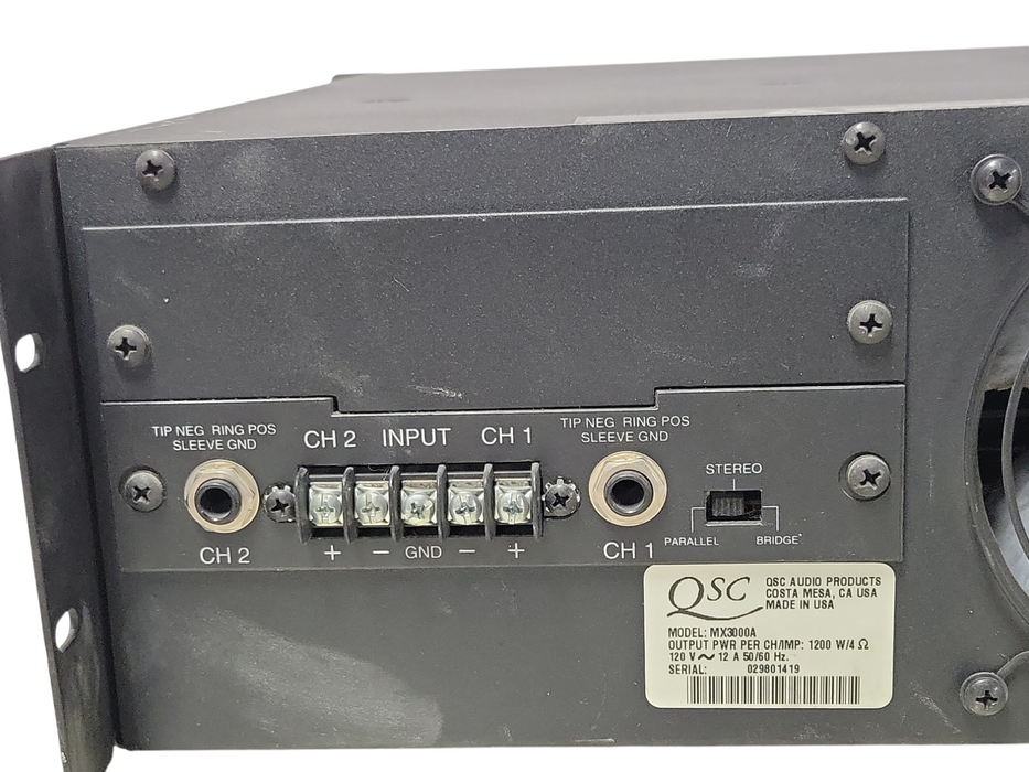 QSC MX 3000a Dual Monaural Amplifier, READ _