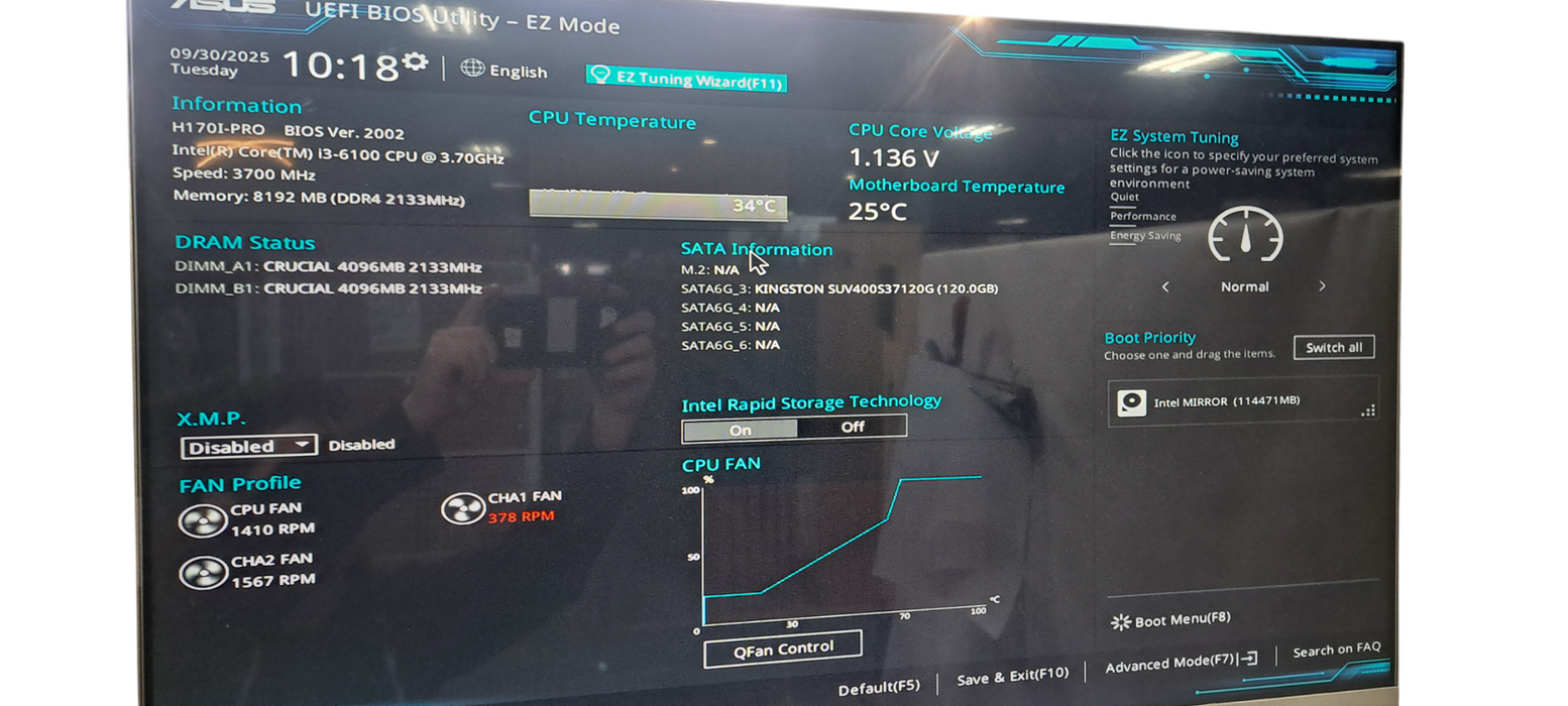 Custom PC i3-6100 CPU|8GB RAM DDR4|128GB SSD|H170I-PRO