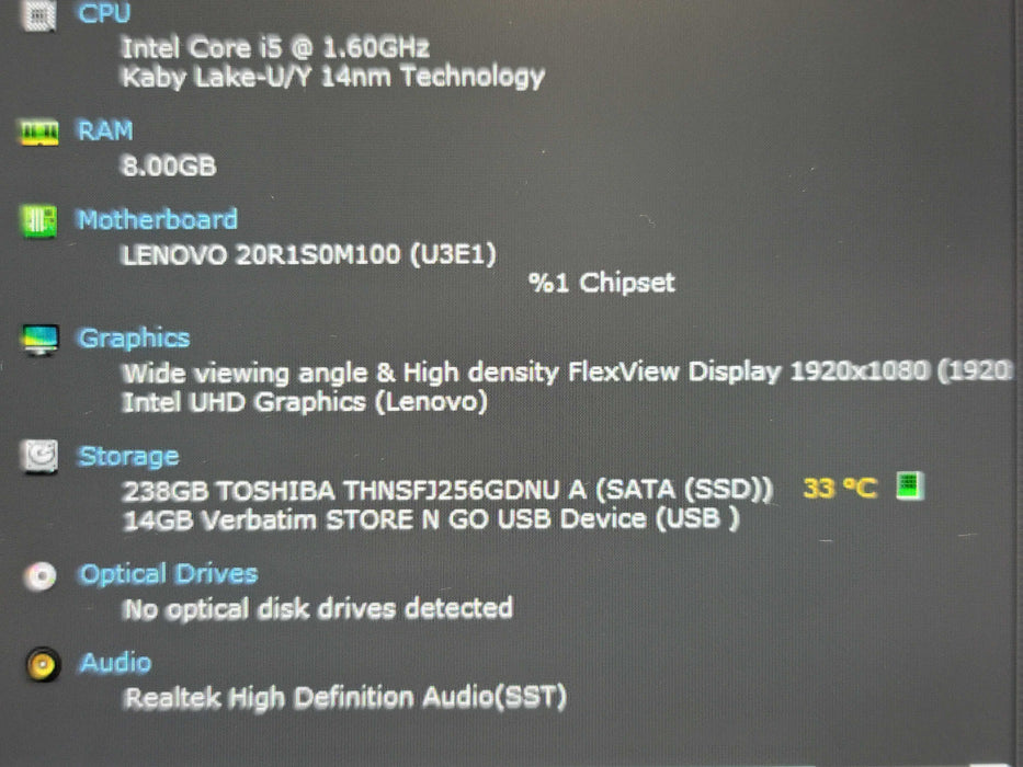 Lenovo ThinkPad X1 Carbon i5-10210U 8GB RAM 256GB SSD β Lap200