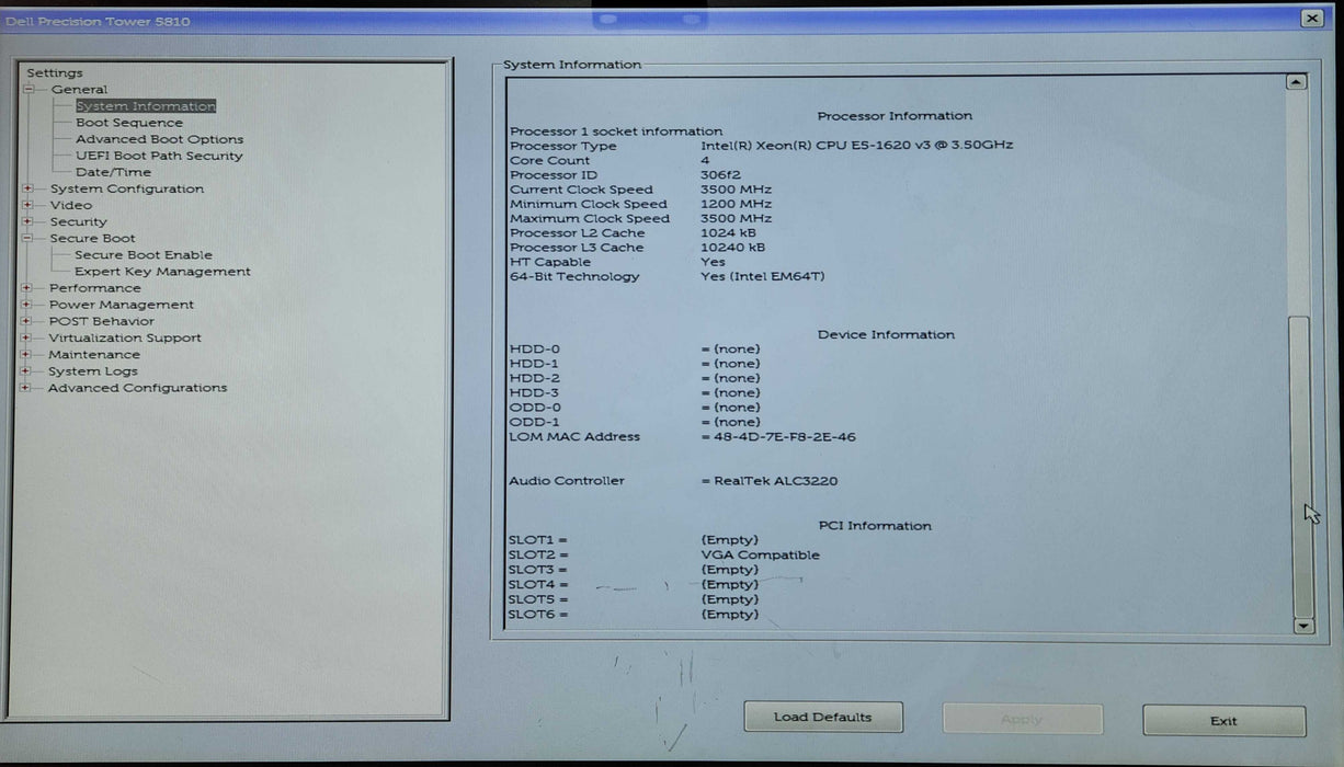 Dell Precision T5810, Xeon E5-1620 v3 3.50GHz, 16GB DDR4,NVIDA QUADRO K4000